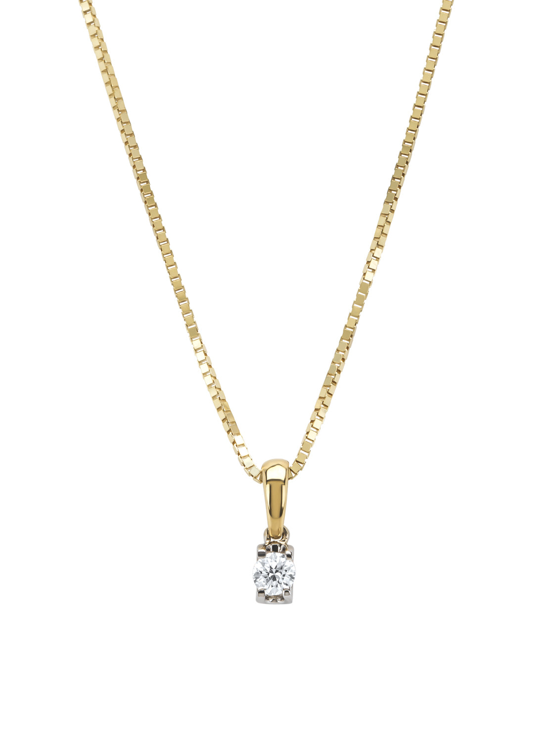Gouden hanger, 0.11 ct diamant, Groeibriljant