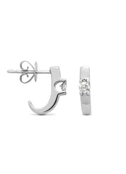 Witgouden solitair oorstekers, 0.22 ct diamant, Groeibriljant
