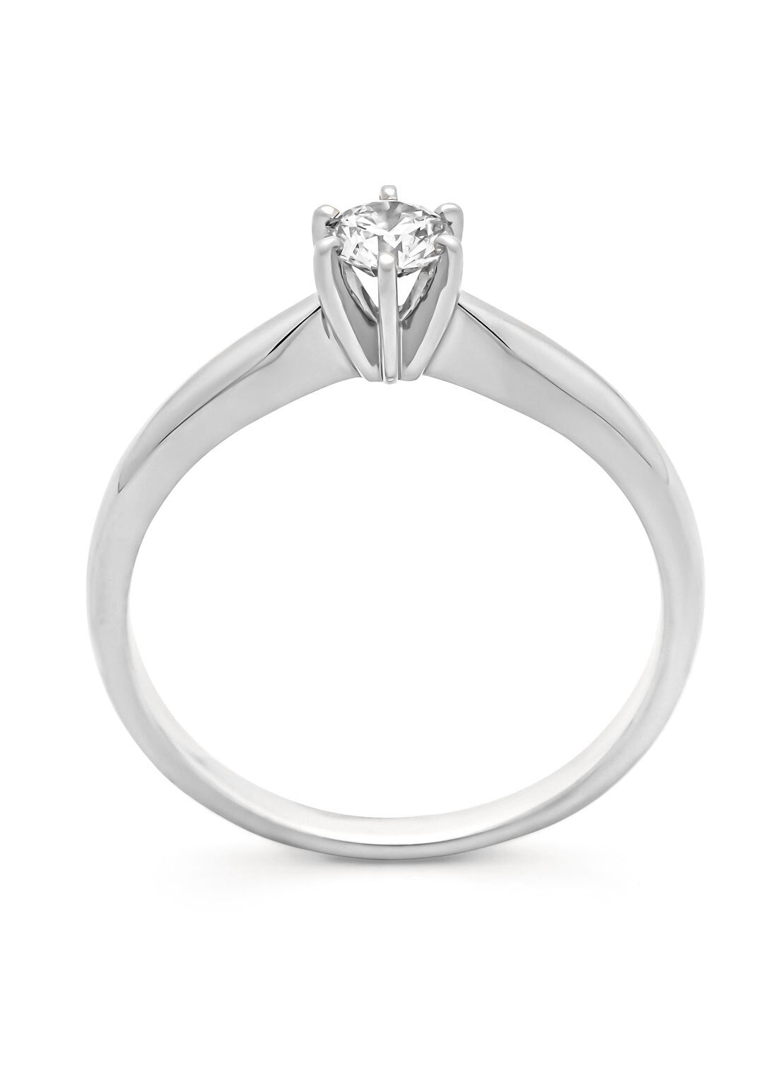 White gold ring, 0.25 ct diamond, Hearts & Arrows