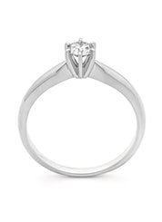 White gold ring, 0.25 ct diamond, Hearts & Arrows