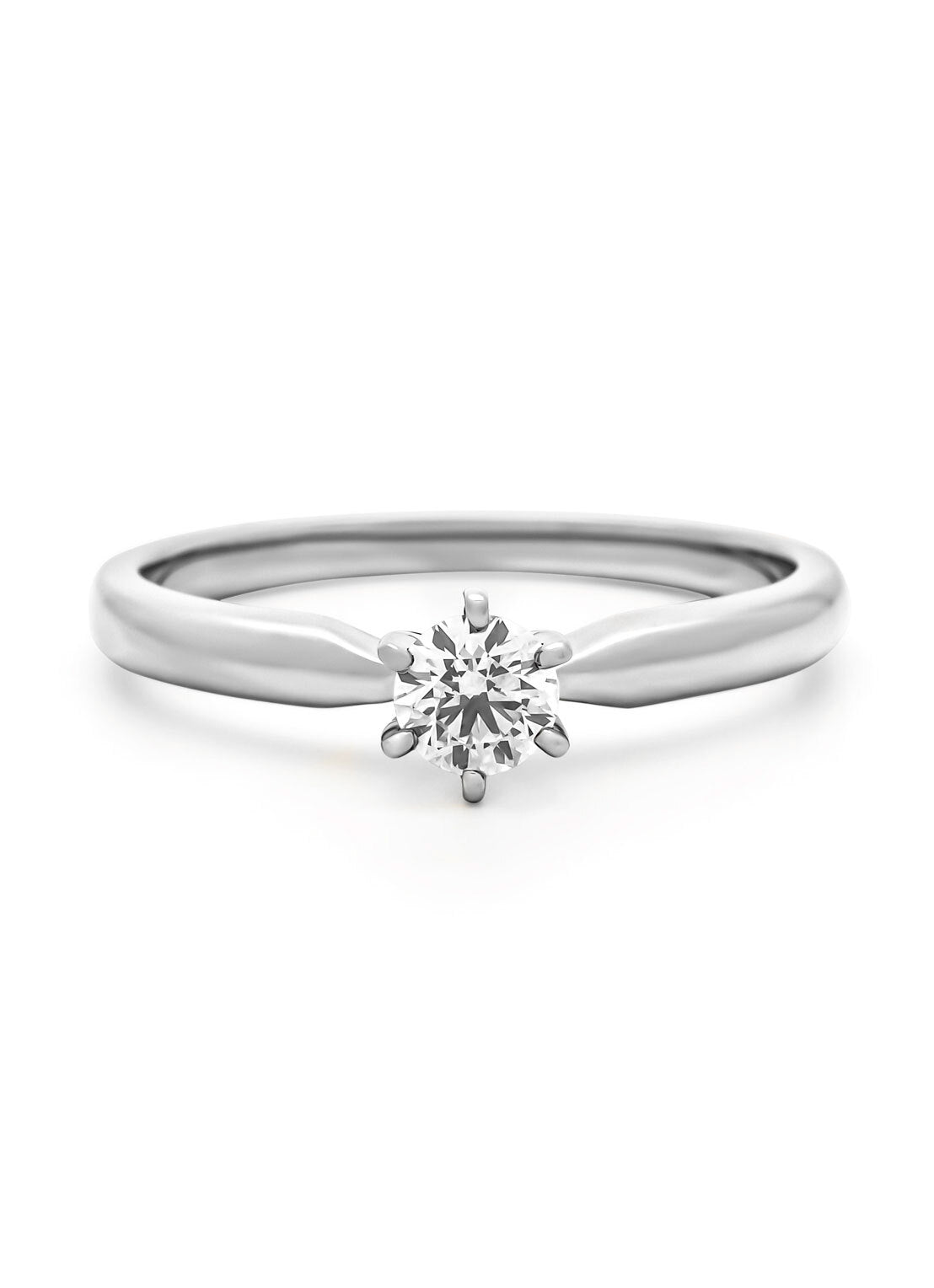 White gold ring, 0.25 ct diamond, Hearts & Arrows
