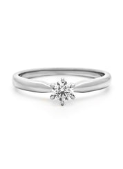 White gold ring, 0.25 ct diamond, Hearts & Arrows