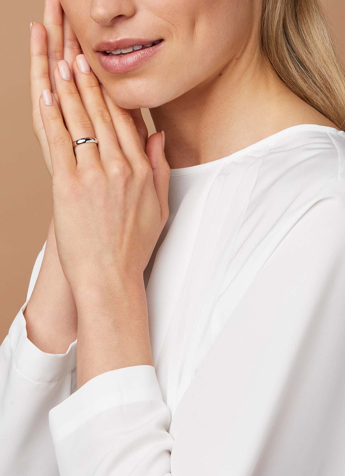 Witgouden 14 kt trouwring, Wedding