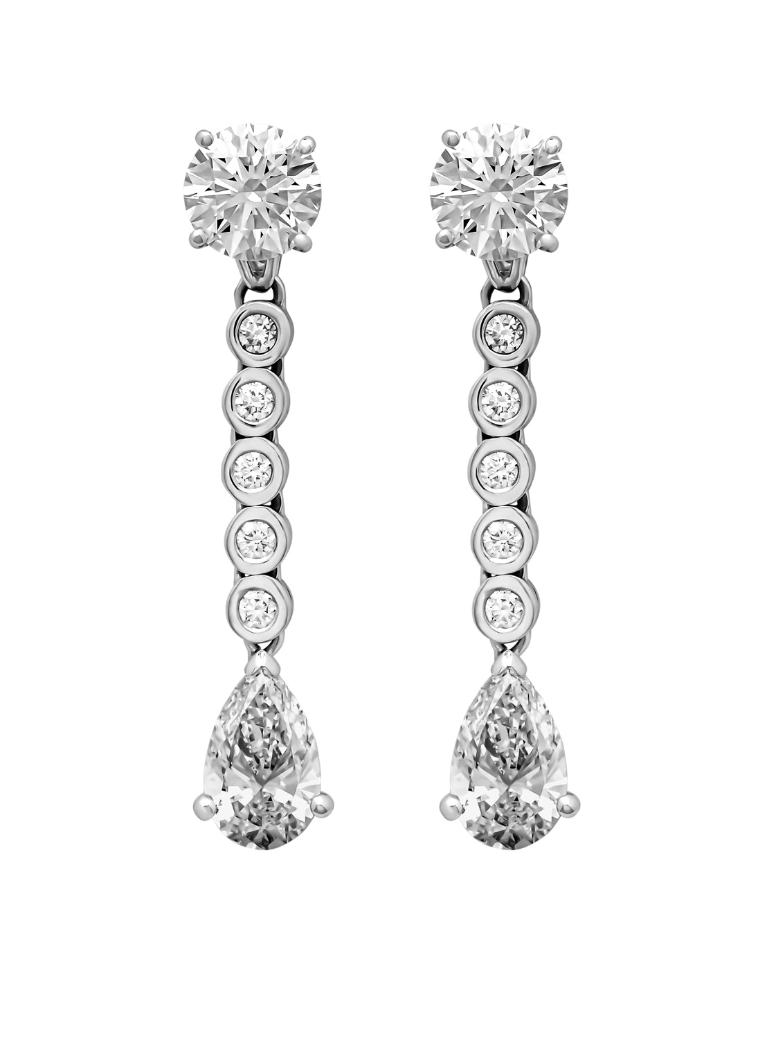 White gold ear jewelry, 4.50 CT Diamond