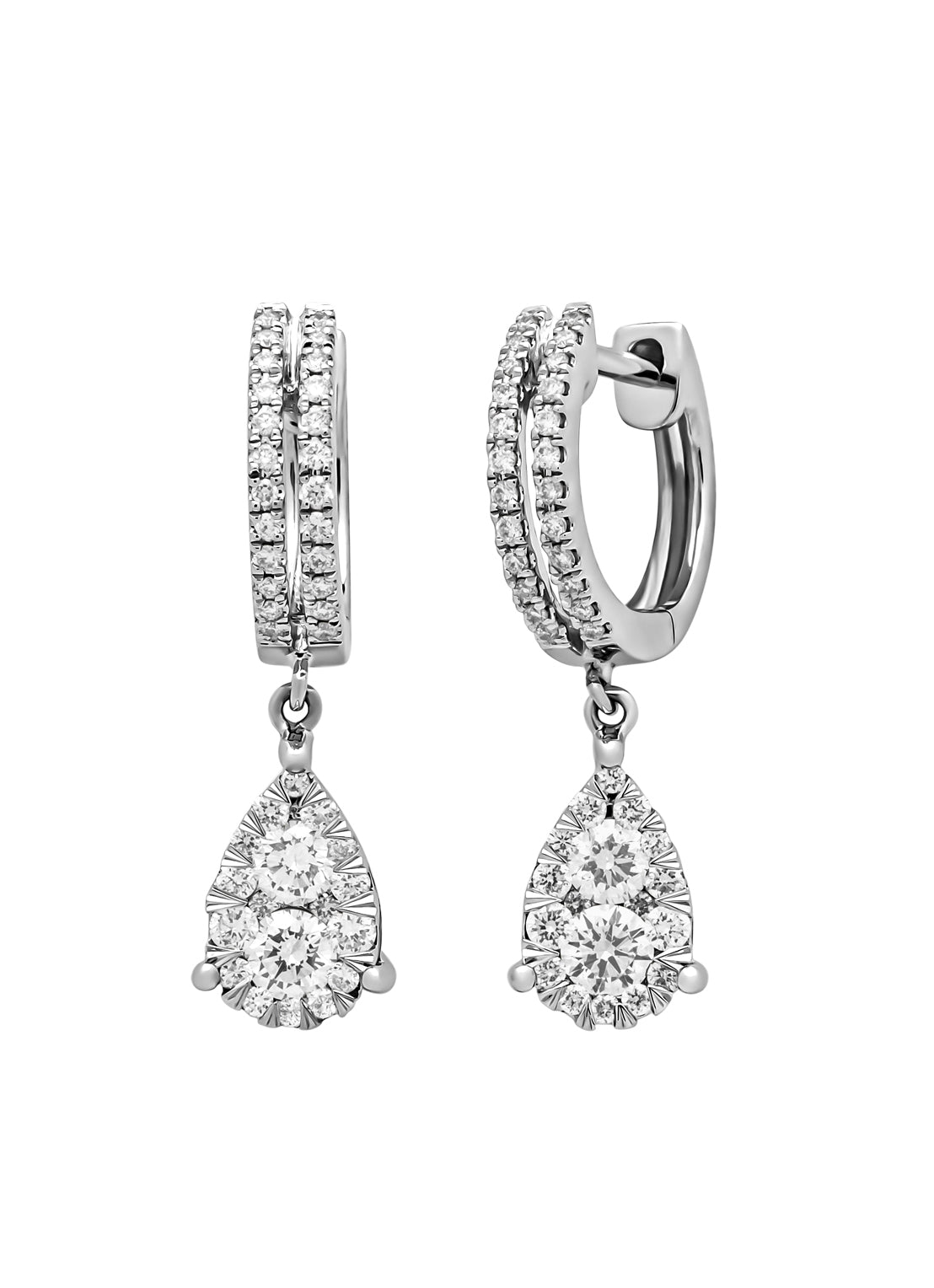 White gold earrings,  0.45 ct diamond, Enchanted