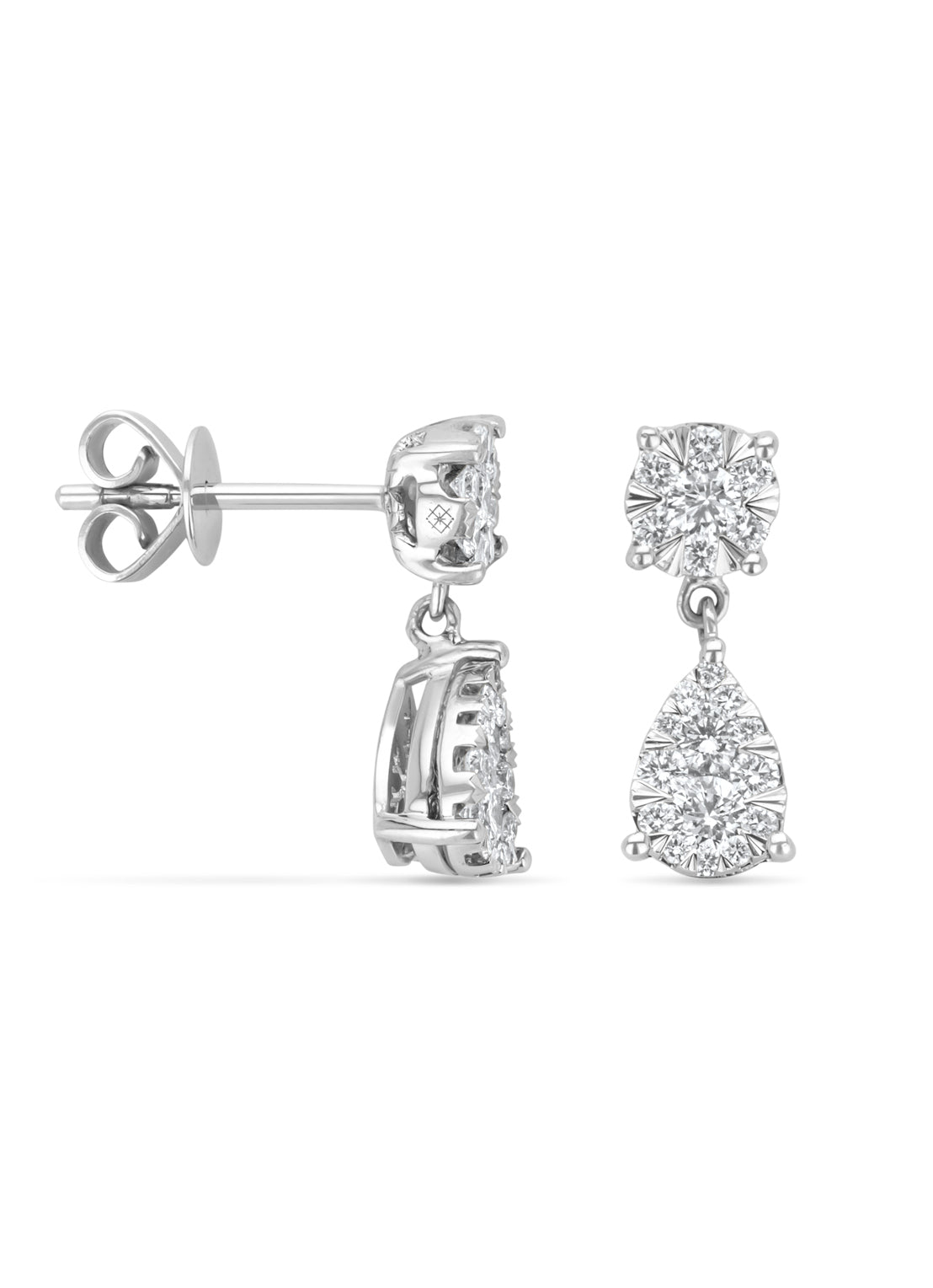 White gold earrings, 0.65 ct diamond, Enchanted