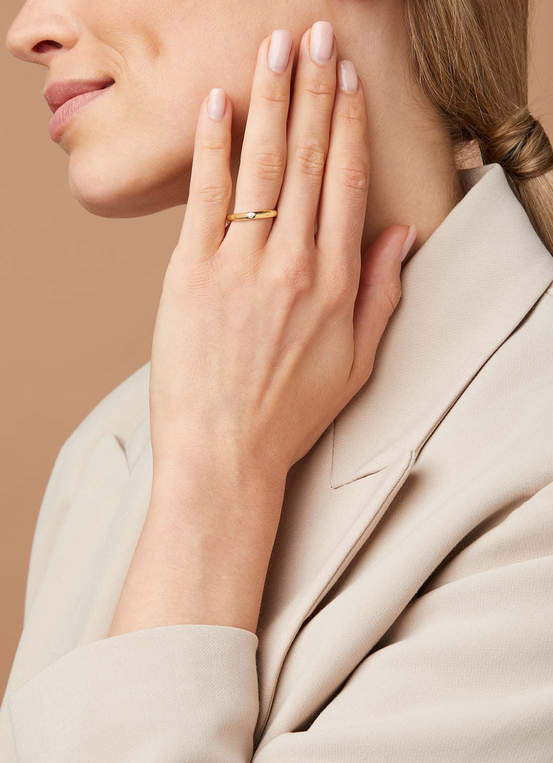 Geelgouden 14 kt trouwring, Wedding