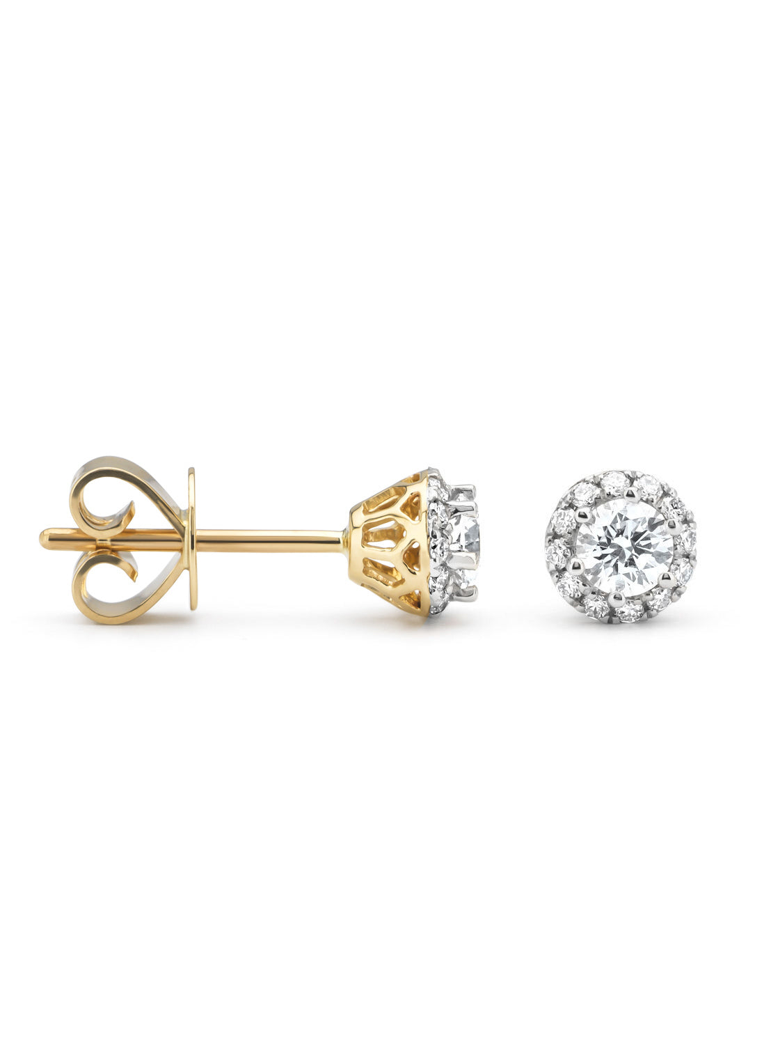 Gouden oorsieraden, 0.55 ct diamant, Starlight