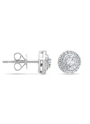 White gold ear jewelry, 0.28 CT Diamond, Petite Romance