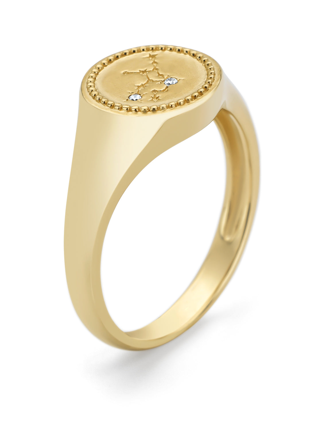 Geelgouden zegelring, Zodiac-Virgo (Maagd)