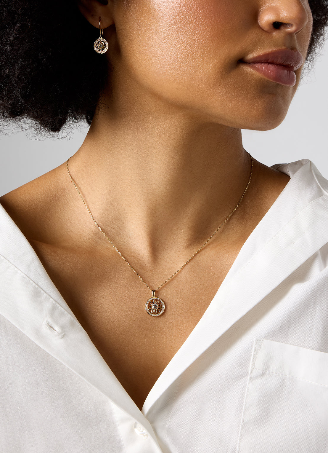 Birthstones Geel gold pendant Aquamarijn (March)