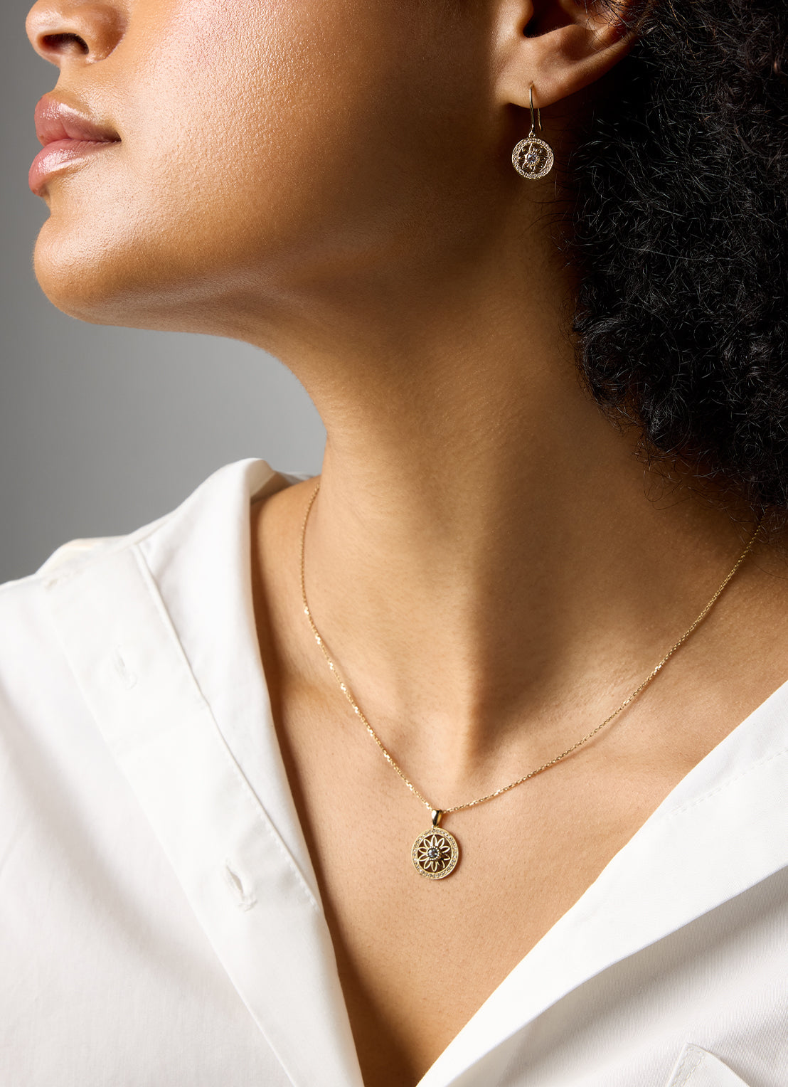 Birthstones Geel gold pendant Aquamarijn (March)