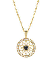 Birthstones geelgouden hanger blauwe saffier (September)
