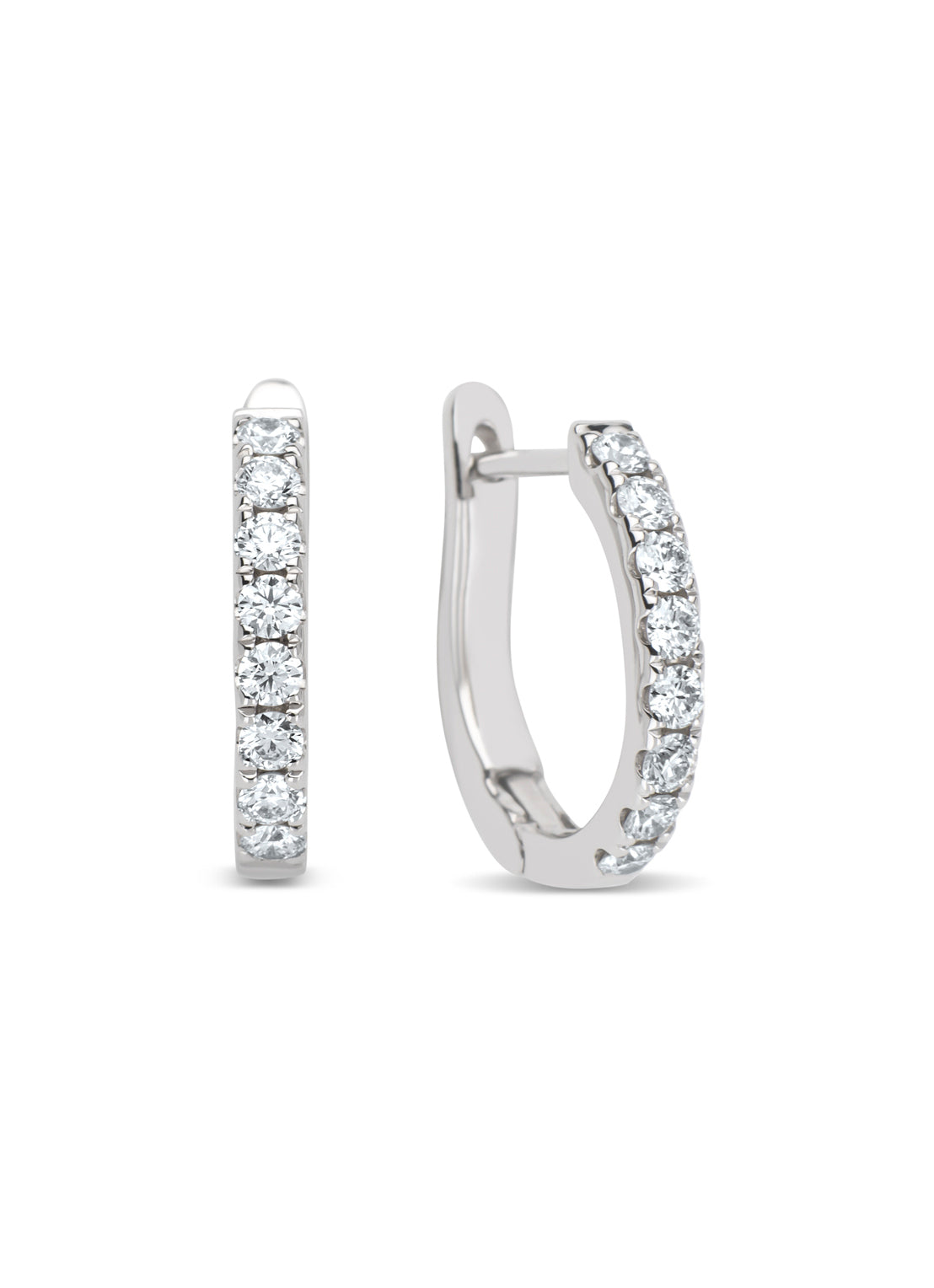 White gold ear jewelry, 0.50 CT Diamond, Hearts & Arrows