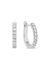 White gold ear jewelry, 0.50 CT Diamond, Hearts & Arrows