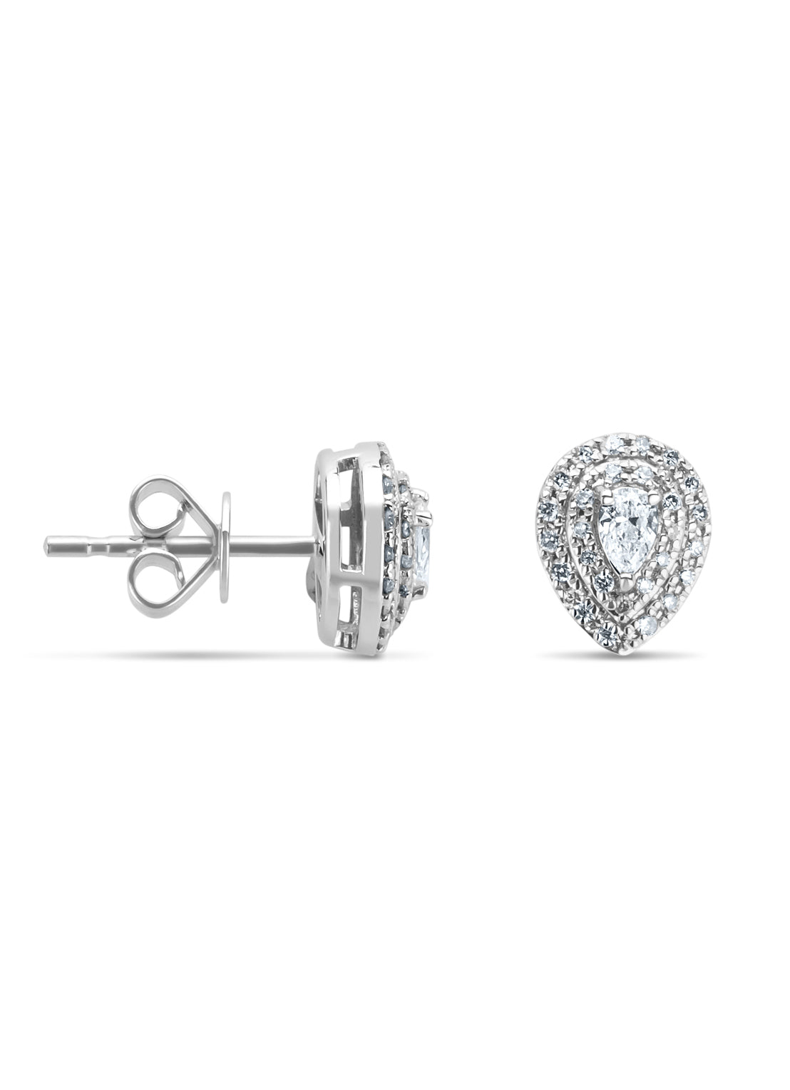 White gold ear jewelry, 0.36 ct diamond, petite romance