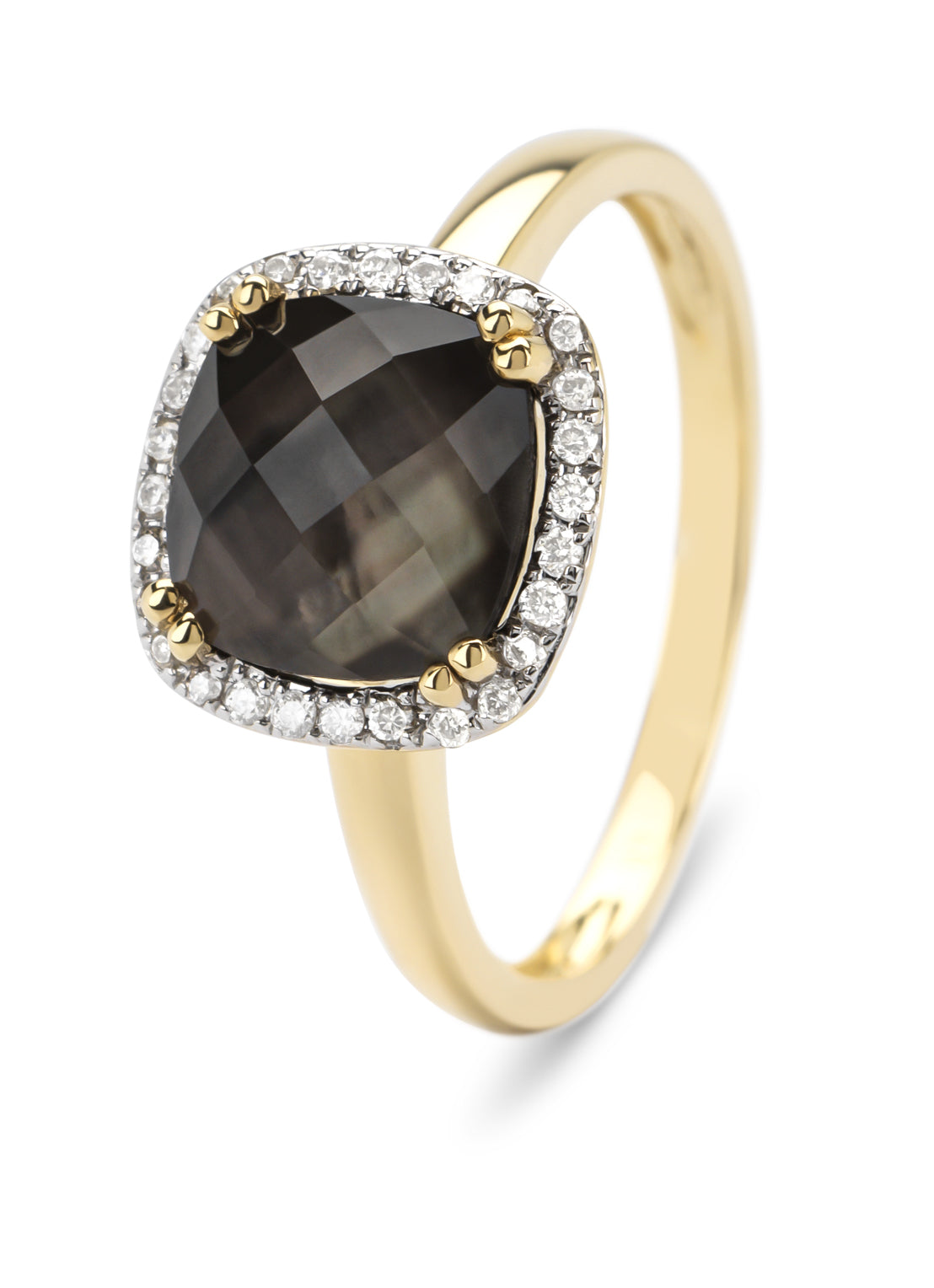 Yellow gold ring, 2.08 ct Kwarts, Fiesta