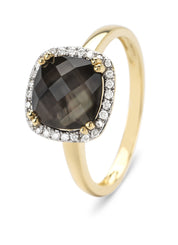 Yellow gold ring, 2.08 ct Kwarts, Fiesta