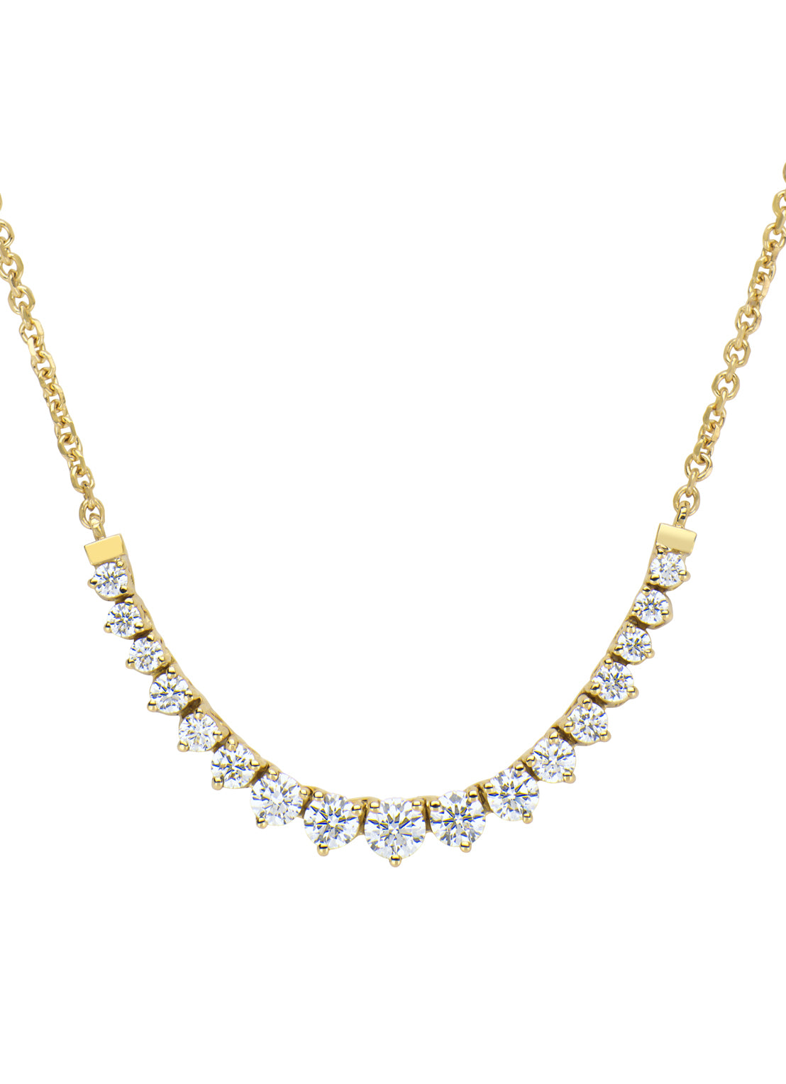 Geelgouden collier, 1.10 ct diamant, Hearts & Arrows
