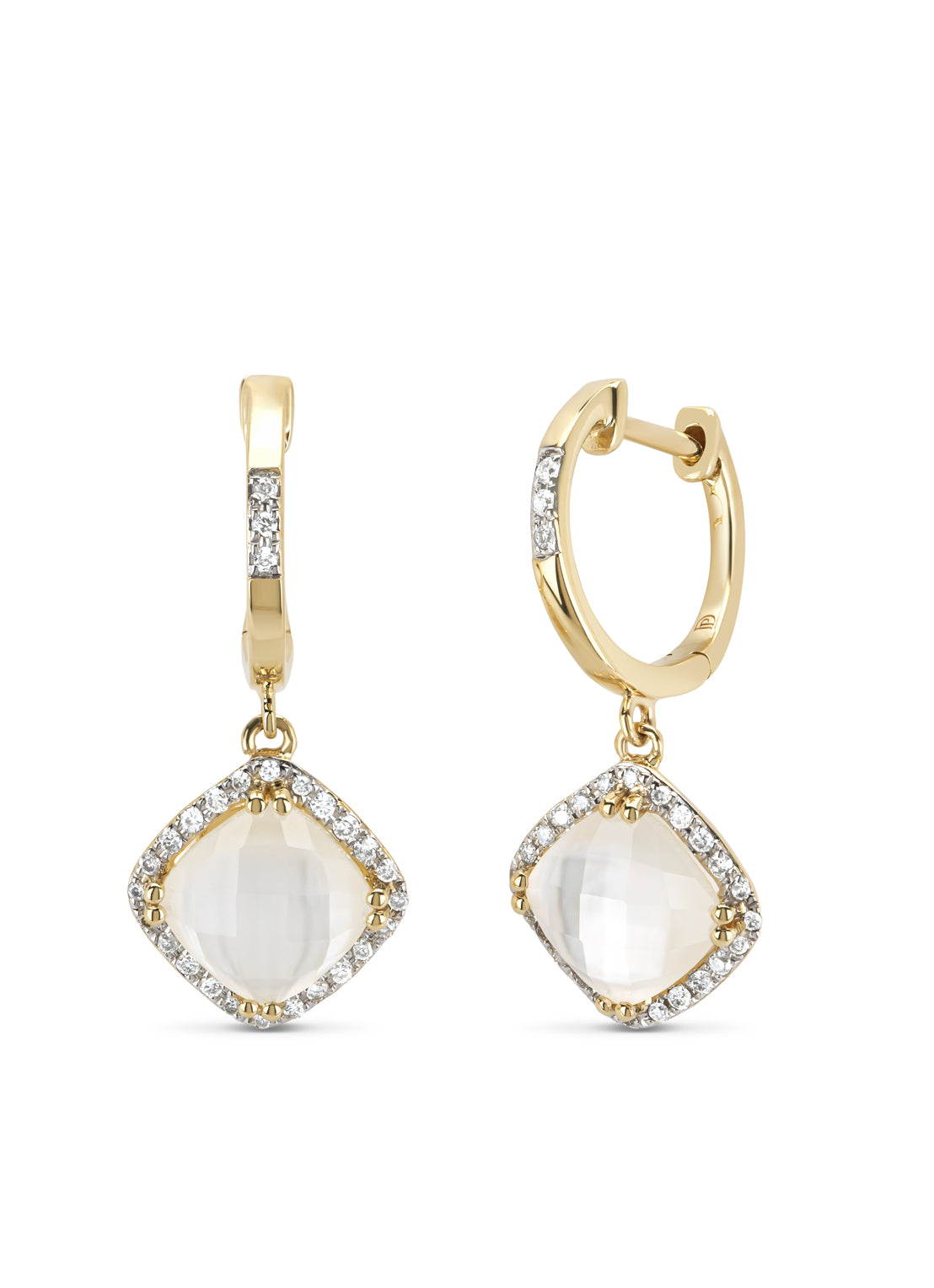 Geelgouden oorsieraden, 2.79 ct kwarts, Fiësta