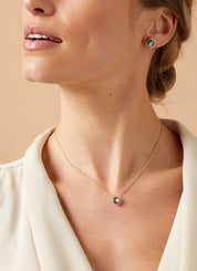 Geelgouden hanger met collier, 1.37 ct kwarts, Fiësta
