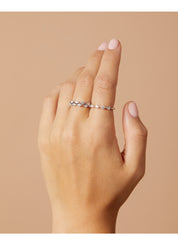 Witgouden ring, 0.24 ct diamant, Caviar