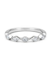 Witgouden ring, 0.24 ct diamant, Caviar