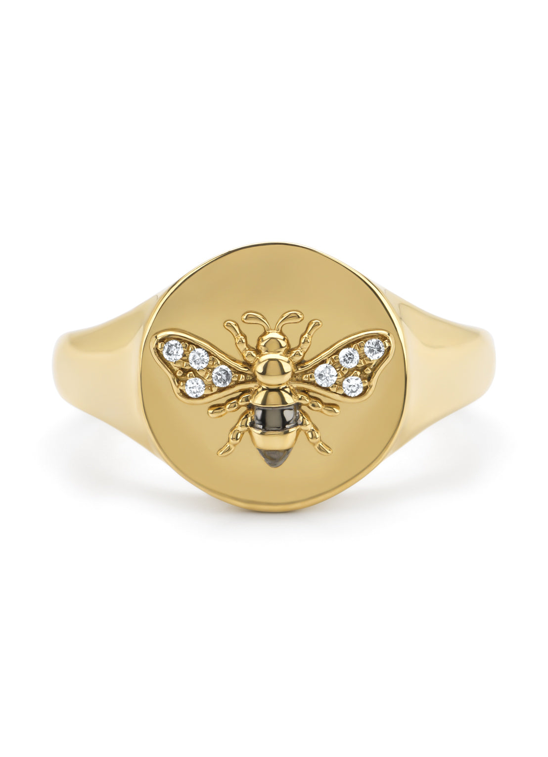 Geelgouden ring, 0.03 ct diamant, Queen Bee