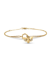 Yellow gold bracelet, 0.03 ct diamond, Queen Bee