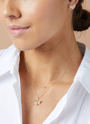 Geelgouden oorsieraden, 0.22 ct diamant, Queen Bee