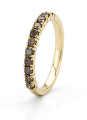 Yellow gold ring, 0.41 ct diamond, ensemble