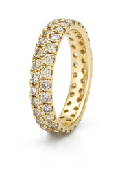 Yellow gold ring, 1.95 ct diamond, ensemble
