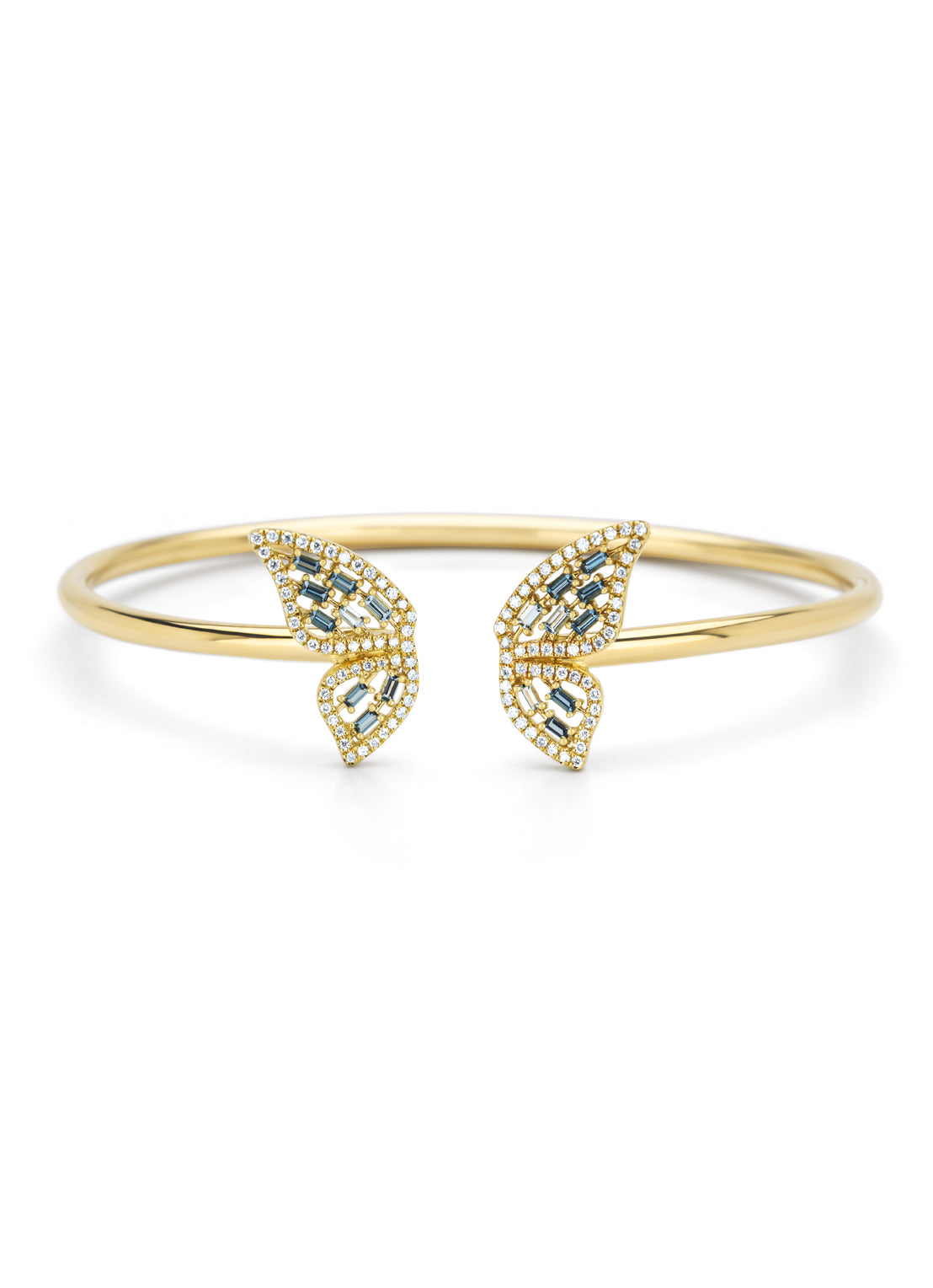 Geelgouden vlinder armband, 0.13 ct london topaas, Butterfly Kisses
