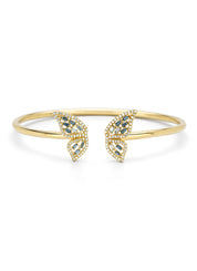 Geelgouden vlinder armband, 0.13 ct london topaas, Butterfly Kisses