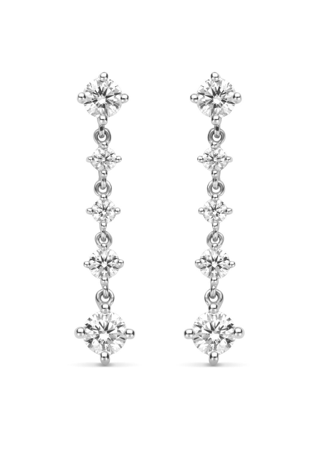 White gold ear jewelry, 0.85 CT Diamond, Hearts & Arrows