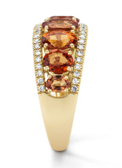 Yellow gold ring, 3.55 ct orange sapphire (edited), Eden
