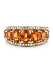 Yellow gold ring, 3.55 ct orange sapphire (edited), Eden