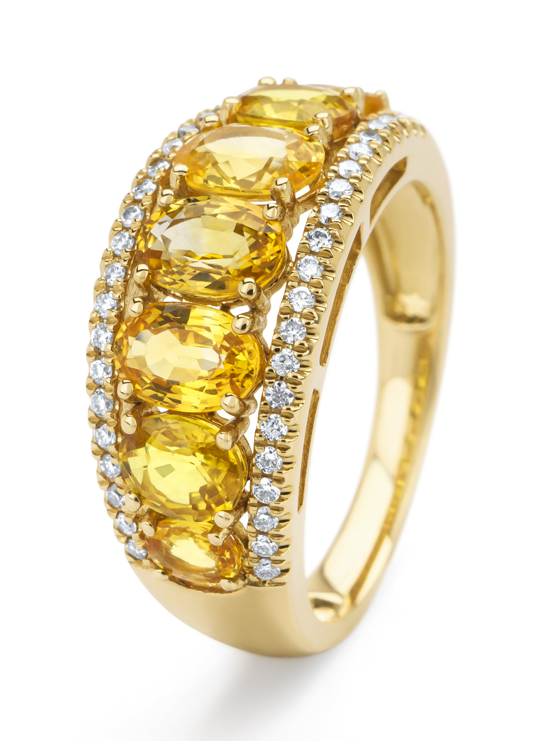 Geelgouden ring, 3.08 ct gele saffier, Eden