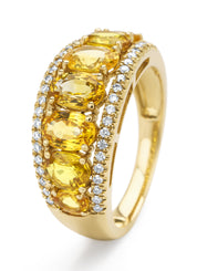 Geelgouden ring, 3.08 ct gele saffier, Eden