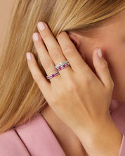 White gold ring, 0.70 ct diamond, majestic