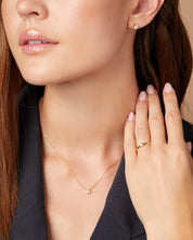 Yellow gold ear jewelry, 0.40 CT Diamond, Hearts & Arrows