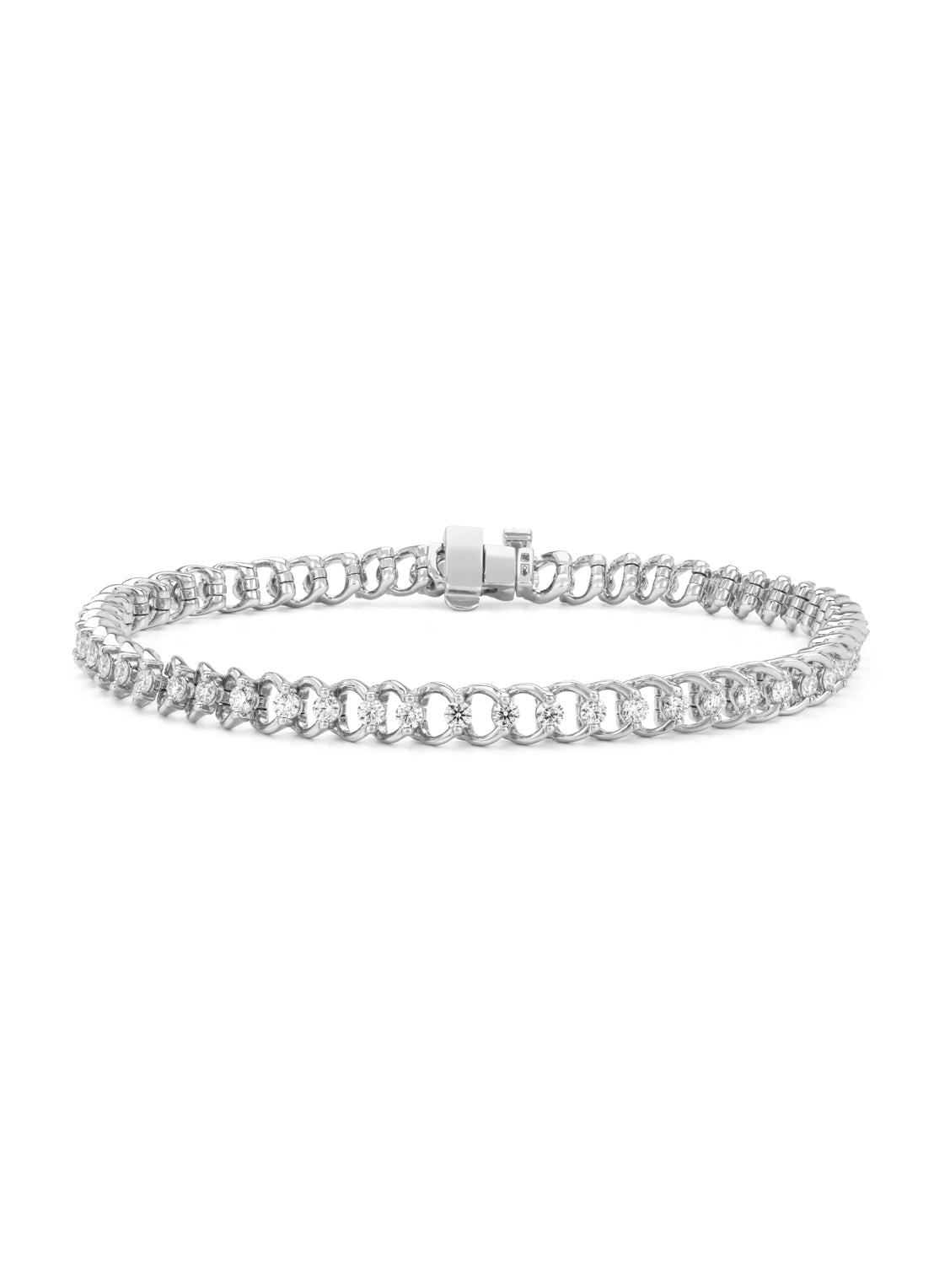 White gold bracelet, 1.81 CT Diamant, Hearts & Arrows