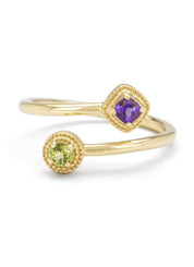 Geelgouden ring, 0.12 ct paarse amethist, La Dolce Vita