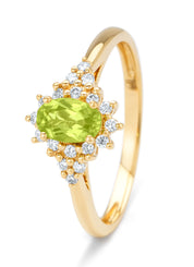 Geelgouden ring, 0.48 ct peridoot, Colors