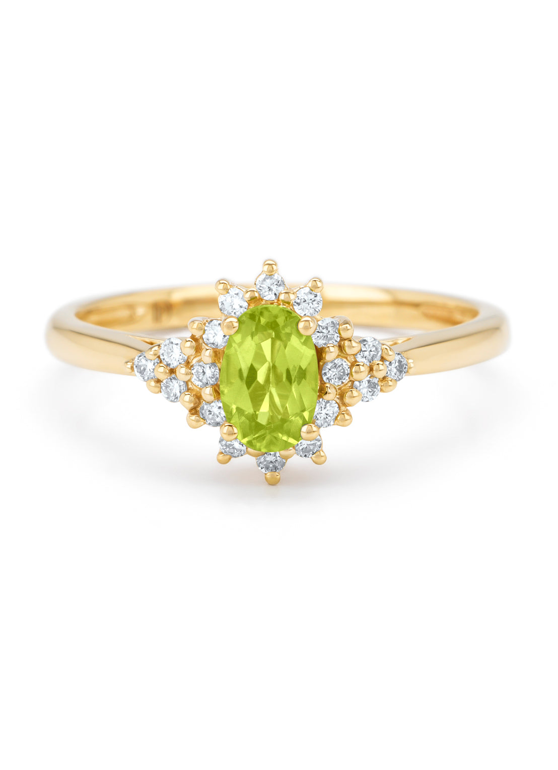 Geelgouden ring, 0.48 ct peridoot, Colors