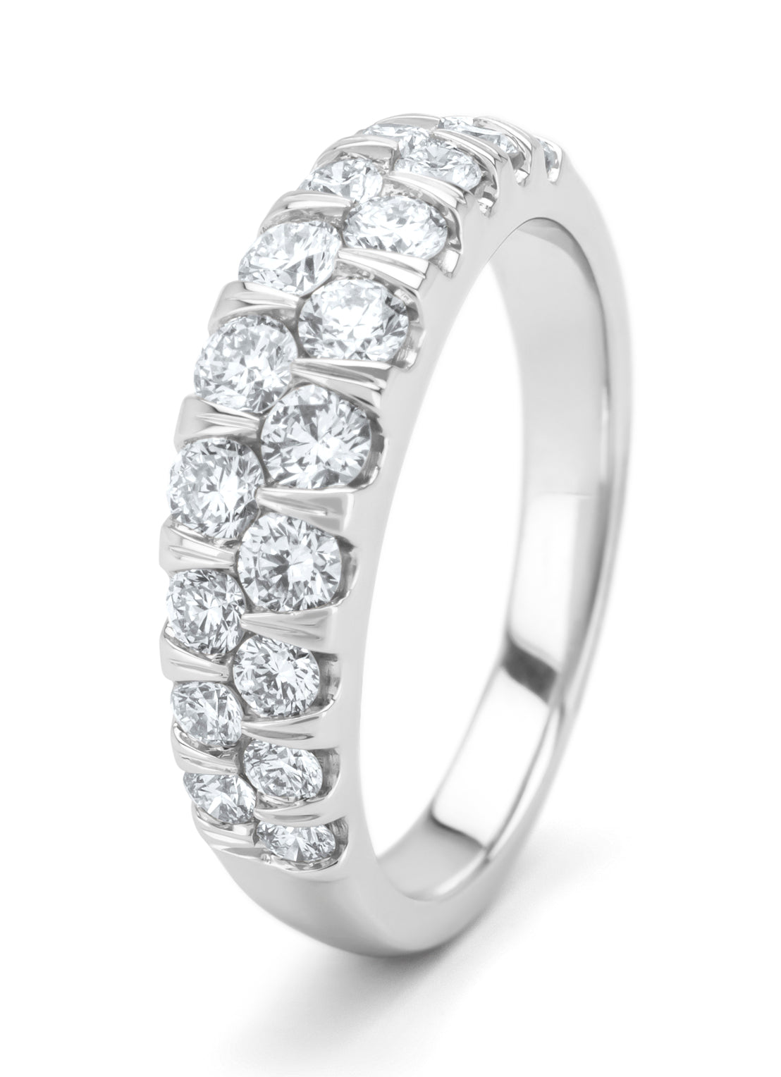 White gold ring, 1.05 CT Diamant, Caviar