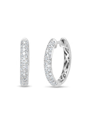White gold ear jewelry, 0.30 ct diamond, caviar