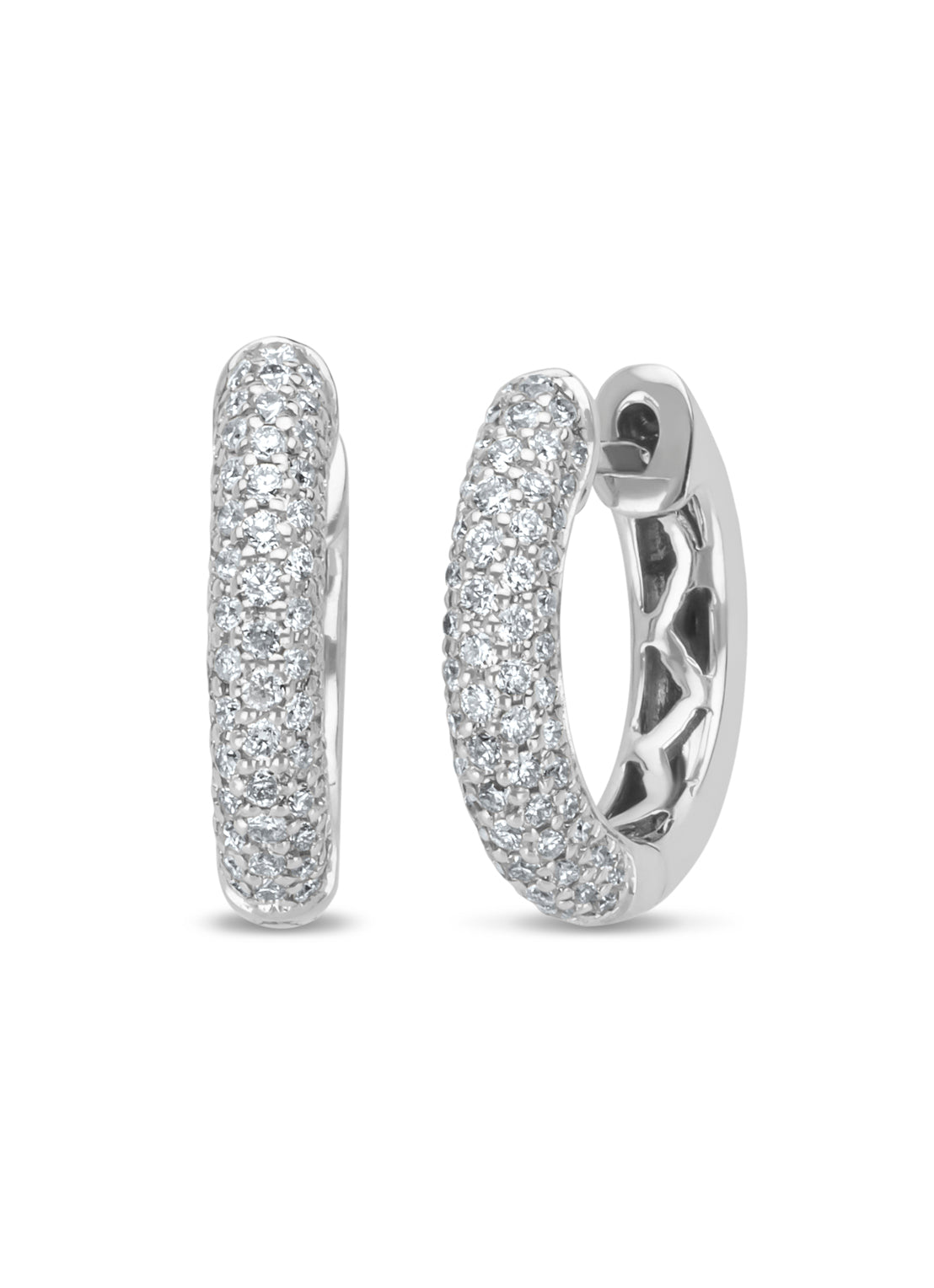 White gold ear jewelry, 0.51 CT Diamond, Caviar