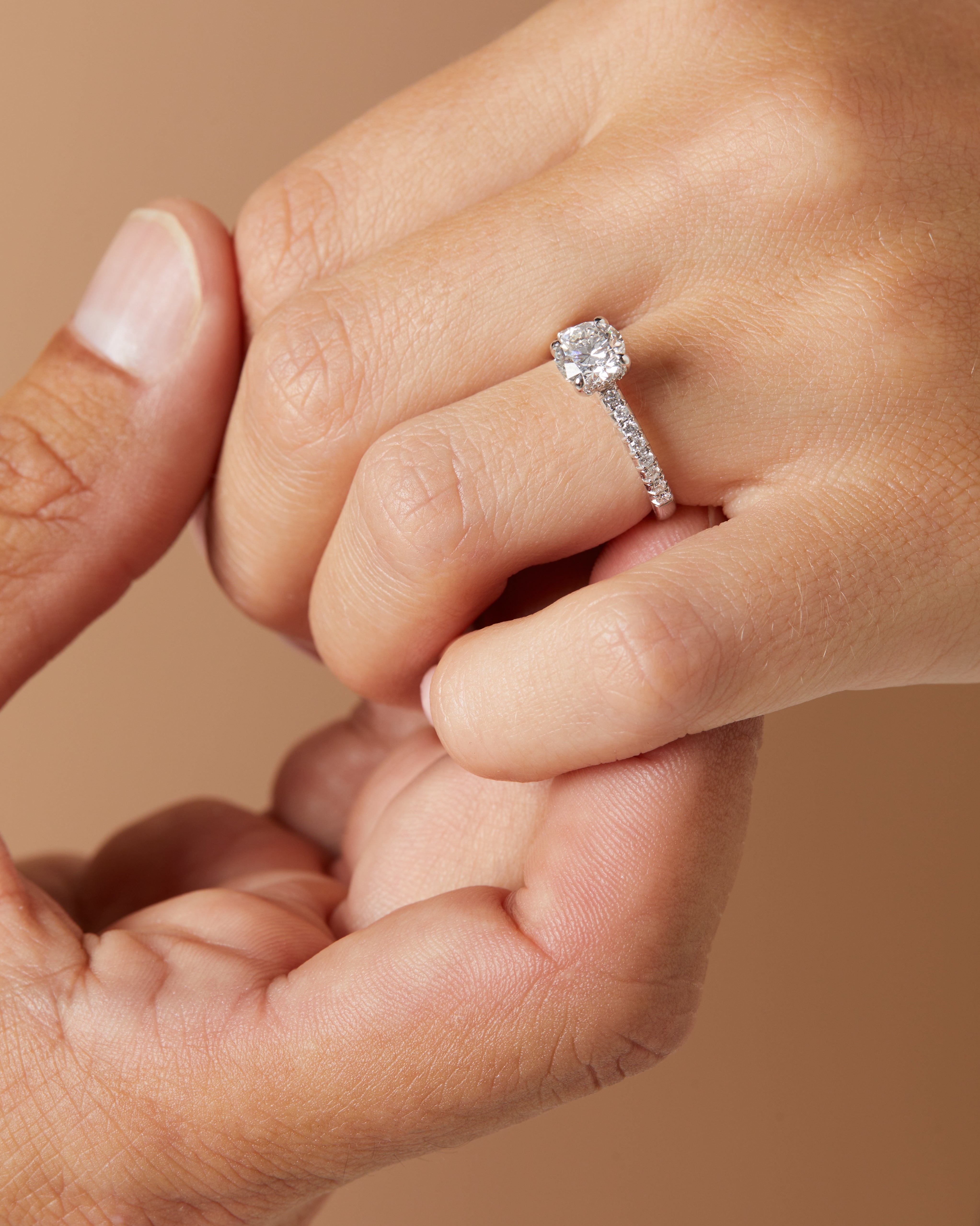 Witgouden ring, 1.25 ct diamant, Solitair