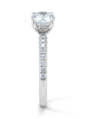 Witgouden ring, 1.25 ct diamant, Solitair